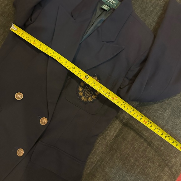 Vintage Ralph Lauren Navy Double-Breasted Wool Blazer Size Medium - Picture 11 of 16